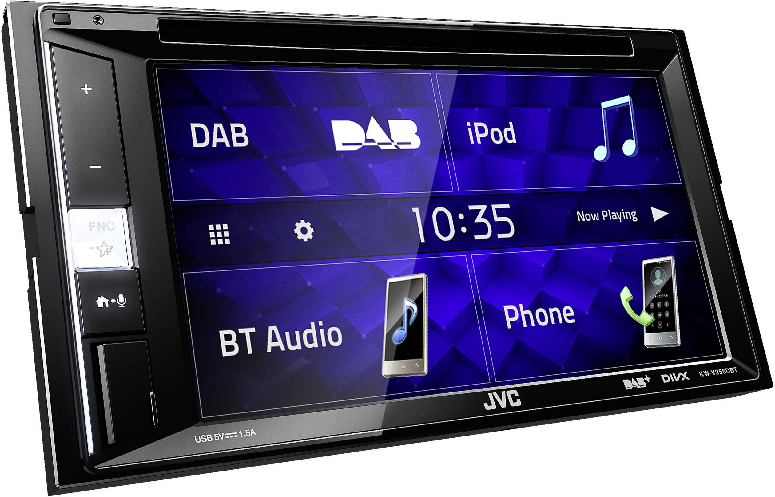 JVC KW-V255DBT Doppel-DIN Moniceiver Anschluss für Lenkradfernbedienung, Anschluss für Rückfahrkamera