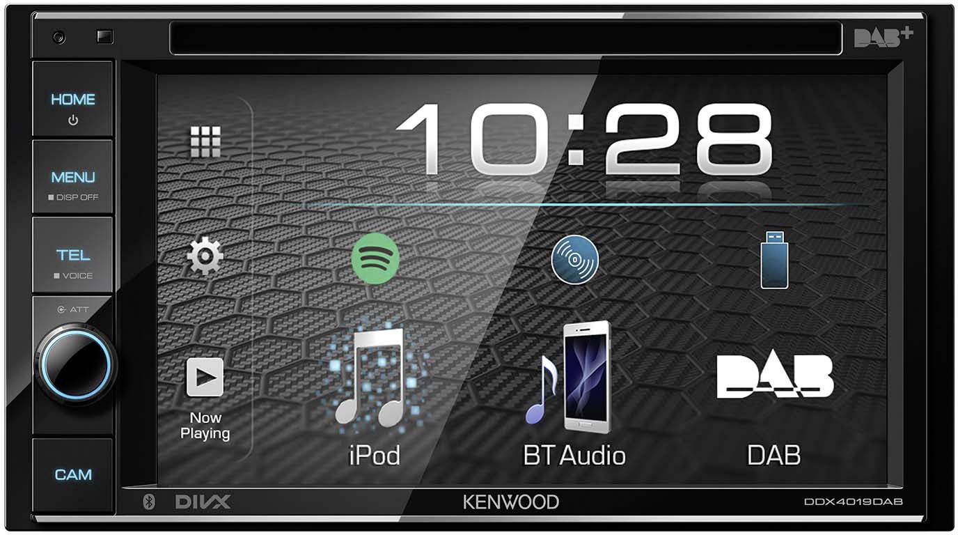 Kenwood DDX4019DAB Doppel-DIN Moniceiver Anschluss für Rückfahrkamera, Anschluss für Lenkradfernbedienung, DAB+ Tuner
