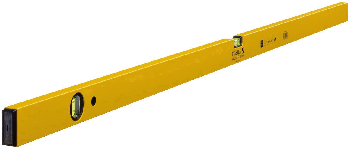 Gelbe Wasserwaage mit Libellen zur Messung der Horizontalen und Vertikalen. Geeignet für präzise Bau- und Heimwerkerarbeiten.