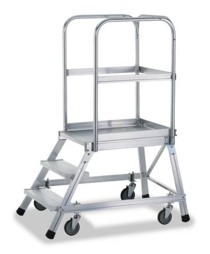 ZARGES 41971 Aluminium Podesttreppe fahrbar 28.5kg