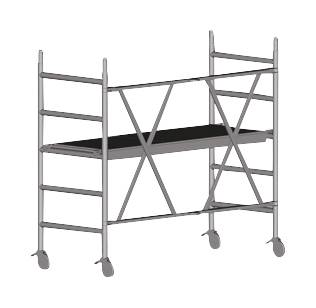 ZARGES 53300 Aluminium Klappgerüst klappbar, fahrbar Arbeitshöhe (max.): 2.95 m