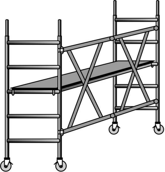 ZARGES 53300 Aluminium Klappgerüst klappbar, fahrbar Arbeitshöhe (max.): 2.95 m