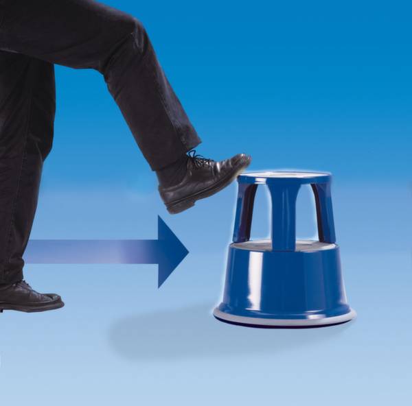 212103 Stahl Rolltritt fahrbar Blau 5.8 kg