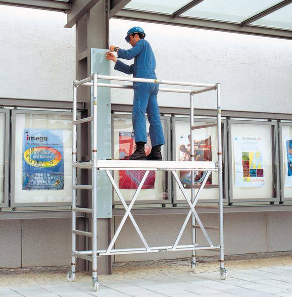 ZARGES 53400 Aluminium Kleingerüst fahrbar Arbeitshöhe (max.): 2.95m