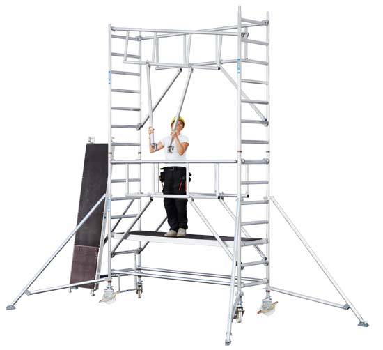 ZARGES 52255 Leichtmetall Rollgerüst fahrbar Arbeitshöhe (max.): 6.45m
