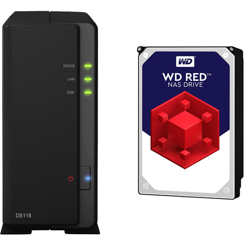 Synology DiskStation DS118-2TB-RED NAS-Server 2 TB bestückt mit WD RED