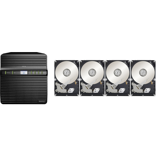 Synology DiskStation DS418j NAS-Server 16 TB 4 Bay bestückt mit 4x 4TB Recertified Festplatten DS41