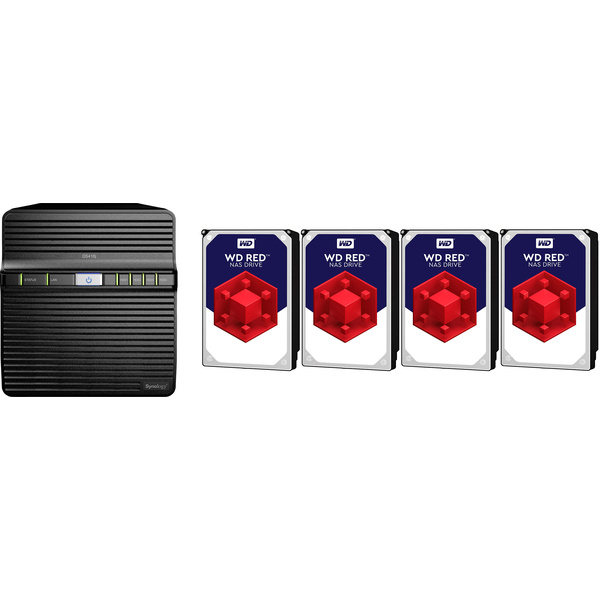 Synology DiskStation DS418j NAS-Server 8 TB 4 Bay bestückt mit WD RED DS418J-8TB-RED