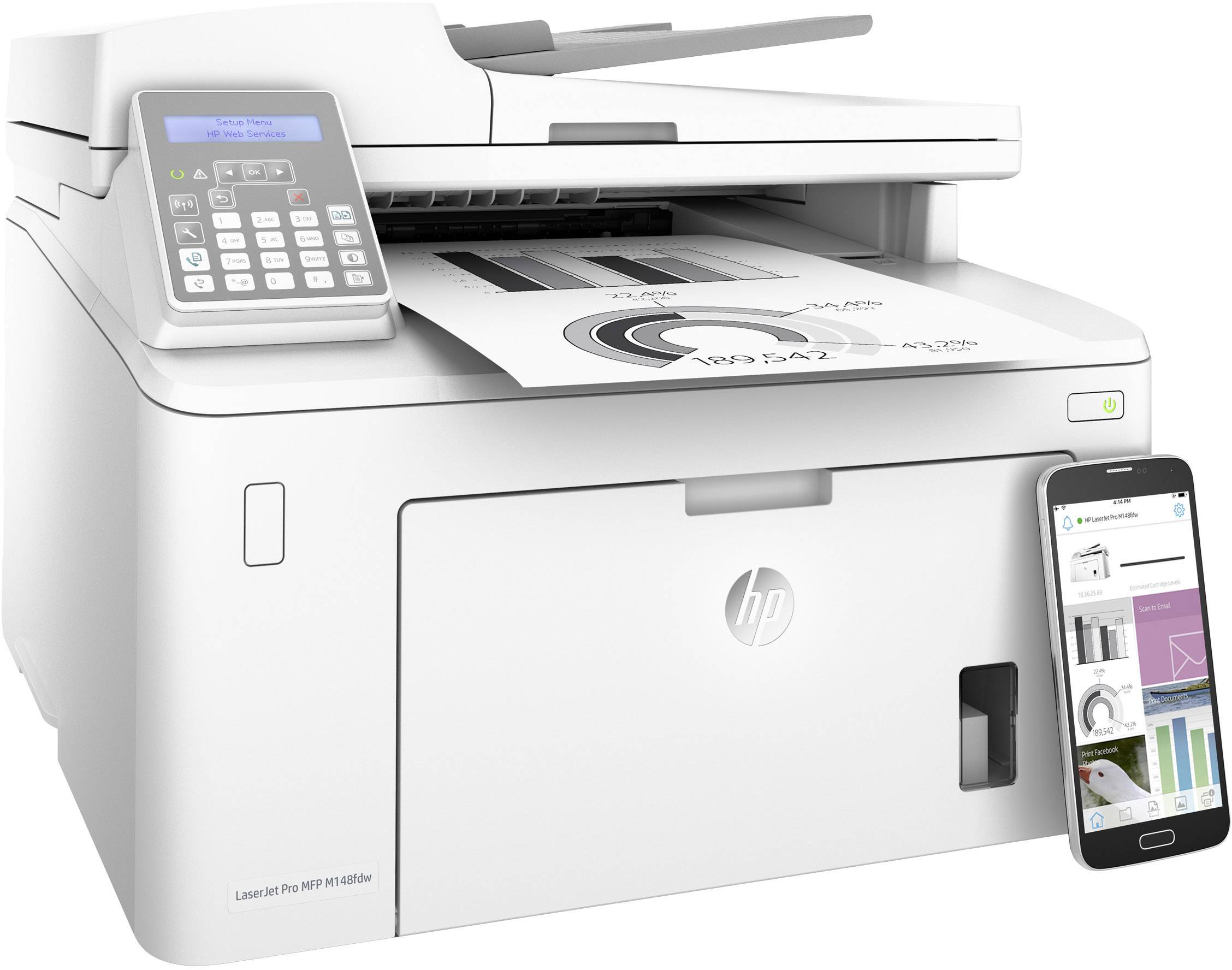 HP LaserJet Pro MFP M148fdw Multifunktionsdrucker Laser Schwarz-Weiß A4 Drucker, Scanner, Kopierer, Fax LAN, WLAN, Duplex