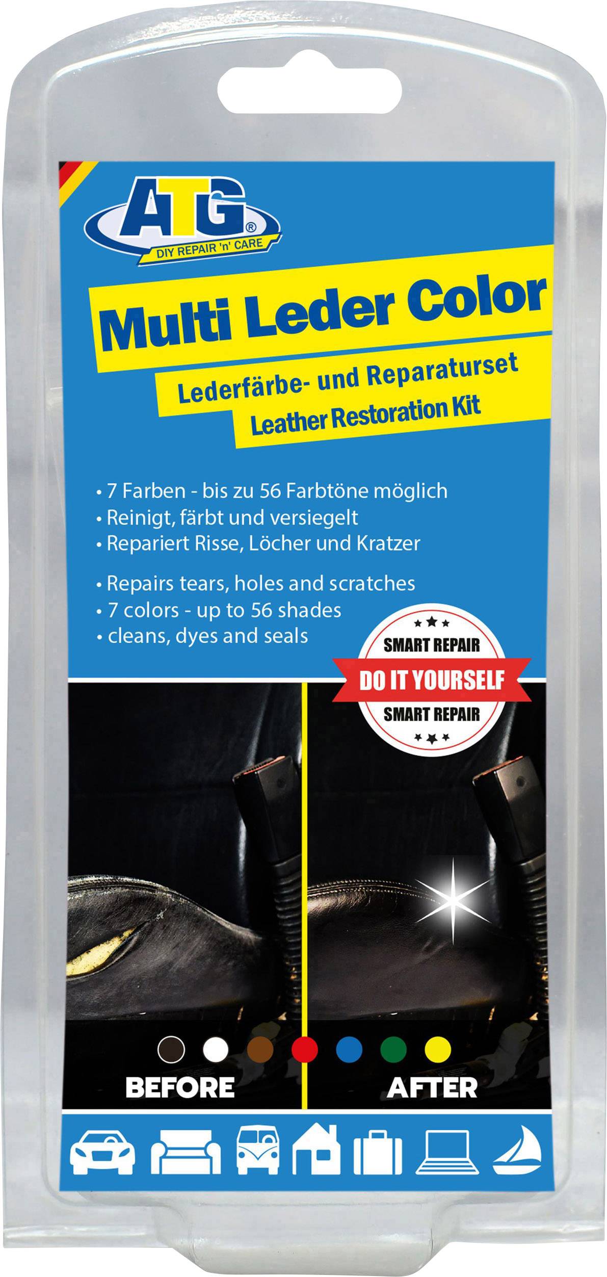 ATG ATG127 Lederfarbe, Lederfarbe, Lederreiniger 1 Set