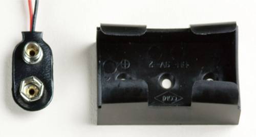 Takachi BH9V2 Batteriehalter 1x 9 V Block Druckknopfanschluss, Kabel (L x B x H) 49.3 x 29.2 x 20 m