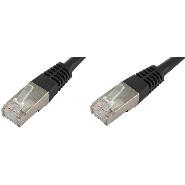 Econ connect F6TP1SW RJ45 Netzwerkkabel, Patchkabel CAT 6 S/FTP 1.00m Schwarz Paarschirm