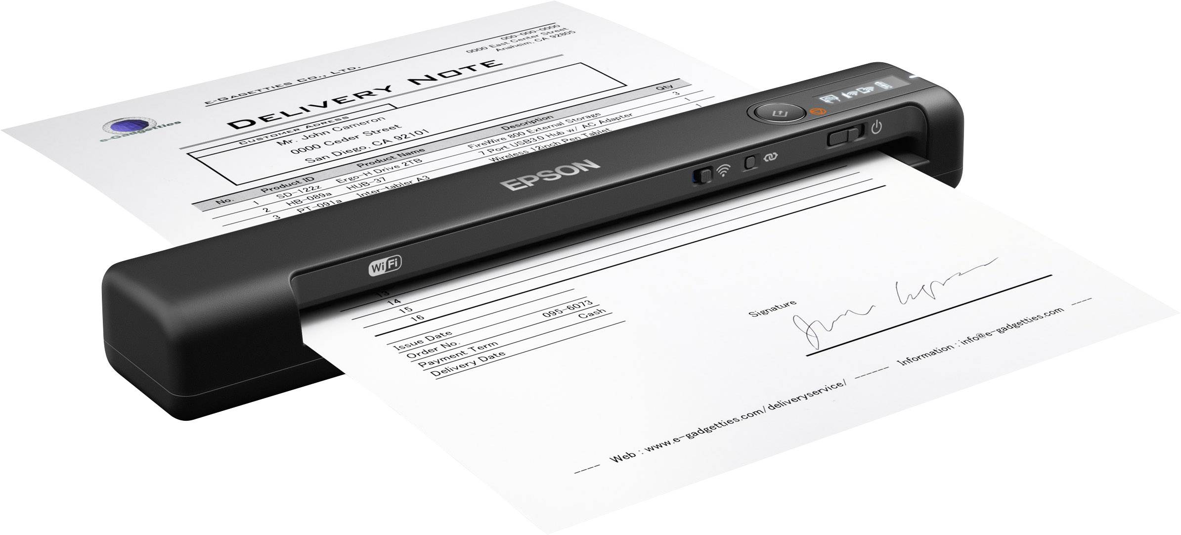 Epson Workforce ES-60W Mobiler Dokumentenscanner A4 600 x 600 dpi 4 Seiten/min USB, WLAN 802.11 b/g/n