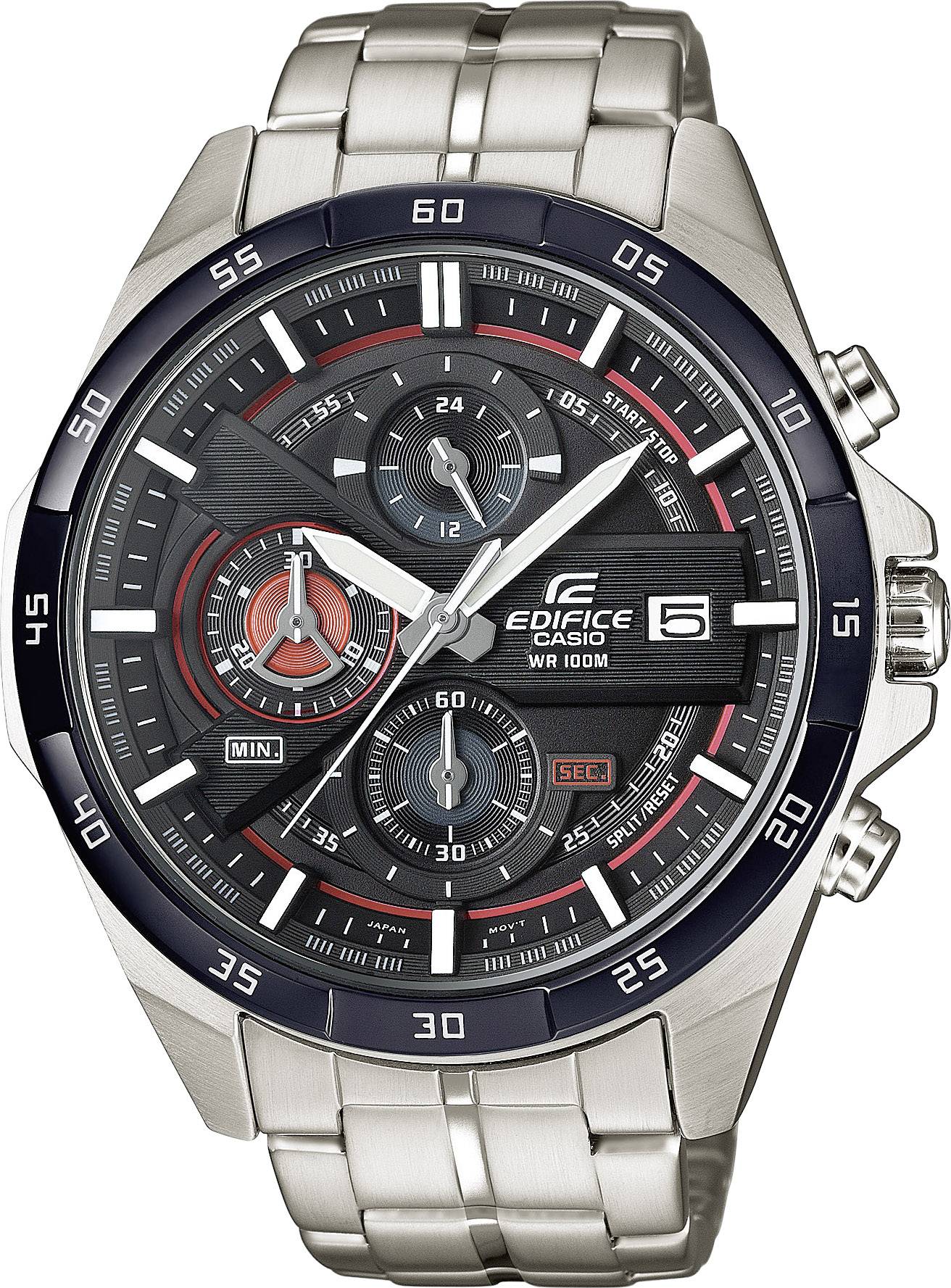 Casio Chronograph Armbanduhr EFR-556DB-1AVUEF (L x B x H) 53.5 x 48.7 x 12.6mm Silber/Weiß Gehäusematerial=Edelstahl Material