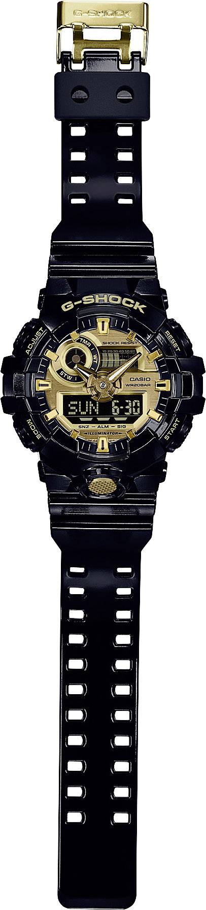 Casio Quarz Armbanduhr GA-710GB-1AER (L x B x H) 57.5 x 53.4 x 18.4mm Schwarz Gehäusematerial=Harz Material (Armband)=Harz