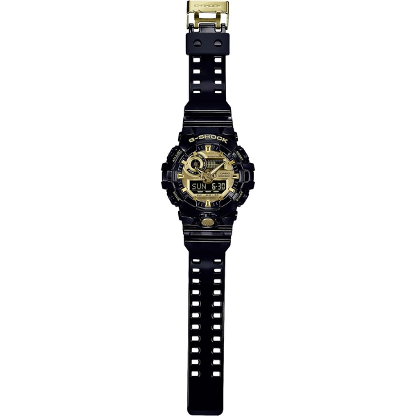 Casio Quarz Armbanduhr GA-710GB-1AER (L x B x H) 57.5 x 53.4 x 18.4mm Schwarz Gehäusematerial=Harz Material (Armband)=Harz Casio Quarz Armbanduhr GA-710GB-1AER (L x B x H) 57.5 x 53.4 x 18.4mm Schwarz Gehäusematerial=Harz Material (Armband)=Harz
