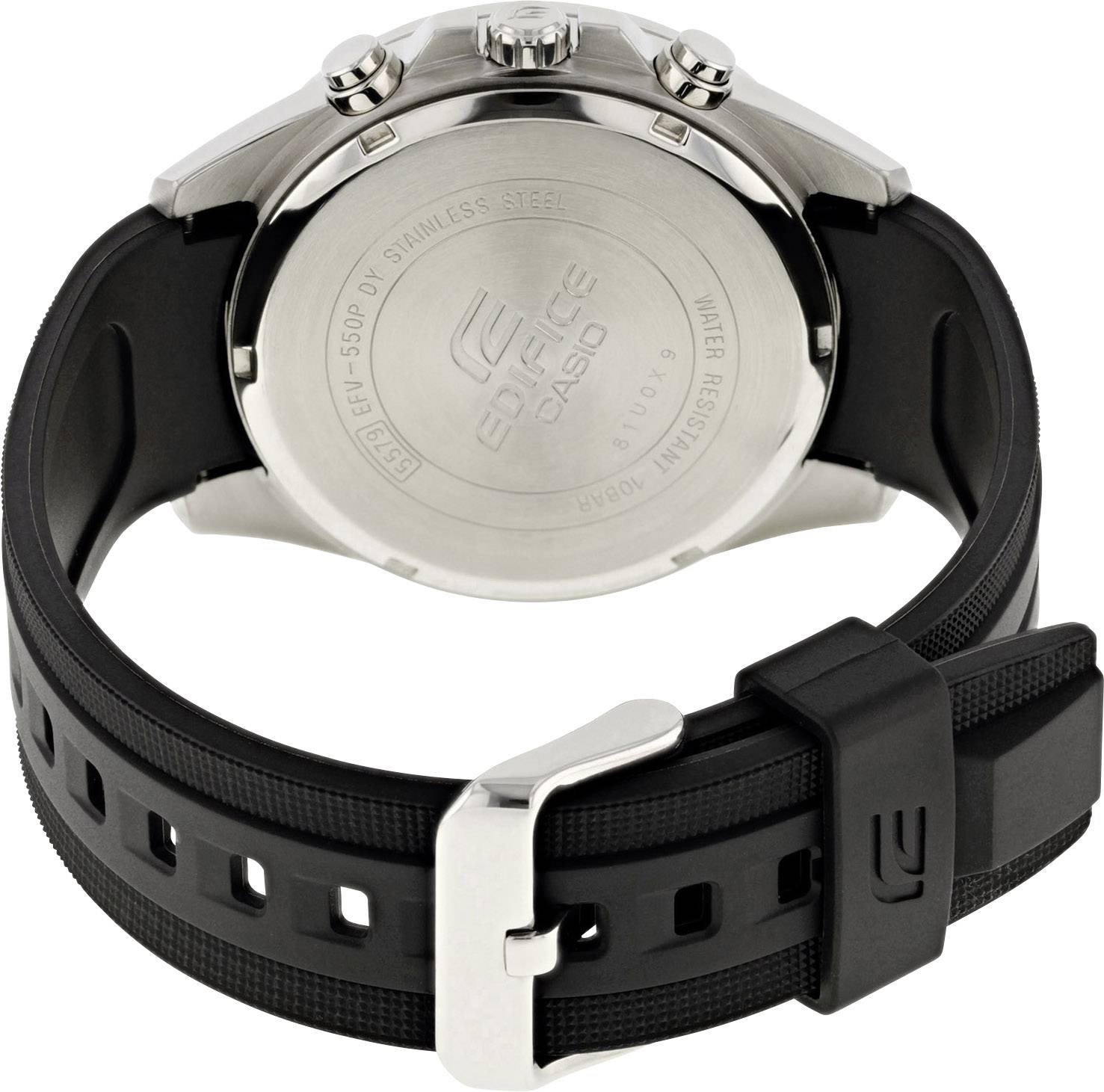 Casio Chronograph Armbanduhr EFV-550P-1AVUEF (L x B x H) 53 x 47 x 12.1 mm Silber, Schwarz Gehäusematerial=Edelstahl Material (Armband)=Harz