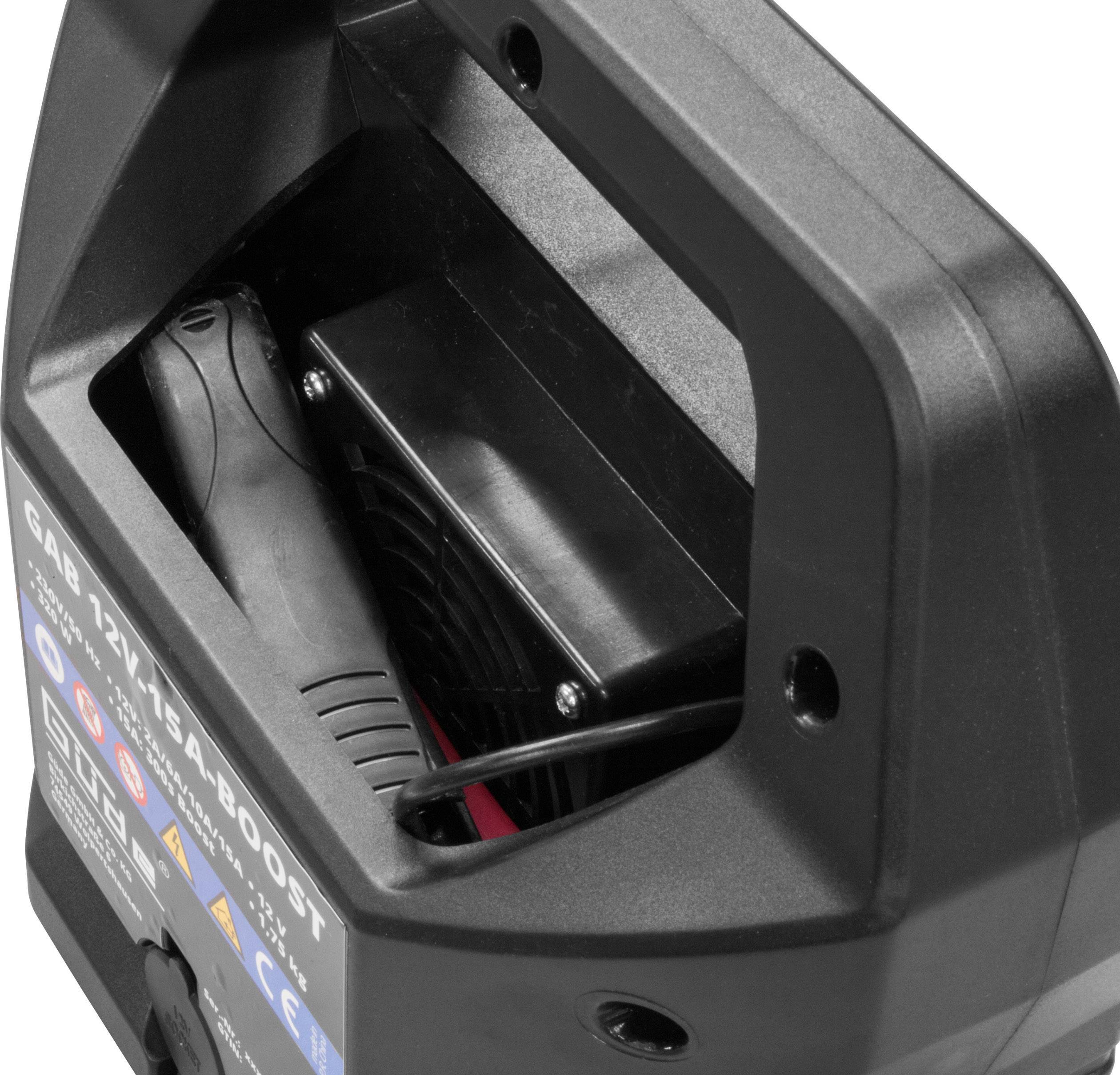 GÜDE GAB 12V-15A Boost 85143 Automatikladegerät, Batterieüberwachung, Kfz-Ladegerät, Ladespannungs-Booster, Schnellstartsystem 12 V 2 A, 6 A, 10