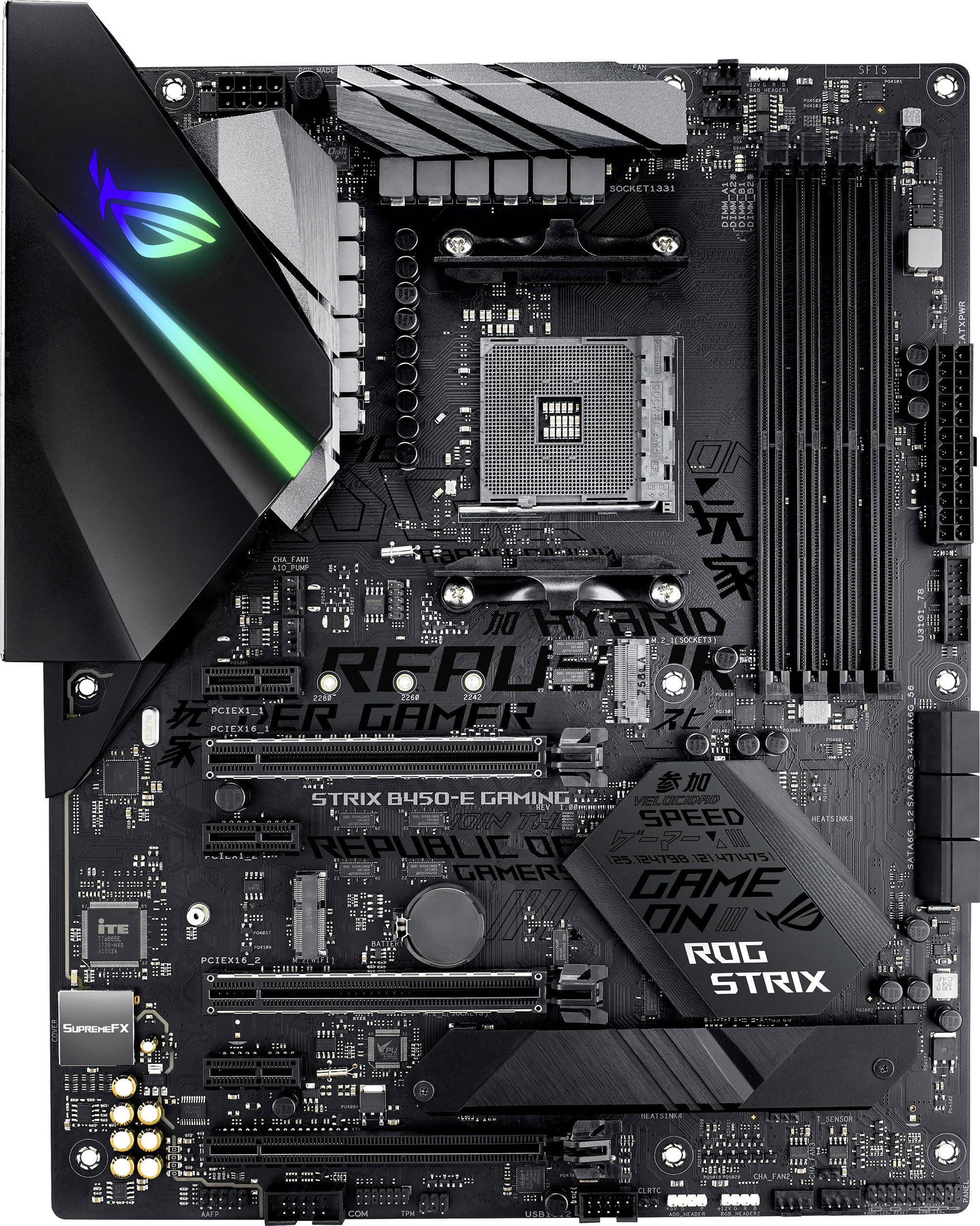 Asus ROG Strix B450-E Gaming Mainboard Sockel (PC) AMD AM4 Formfaktor (Details) ATX Mainboard-Chipsatz AMD® B450