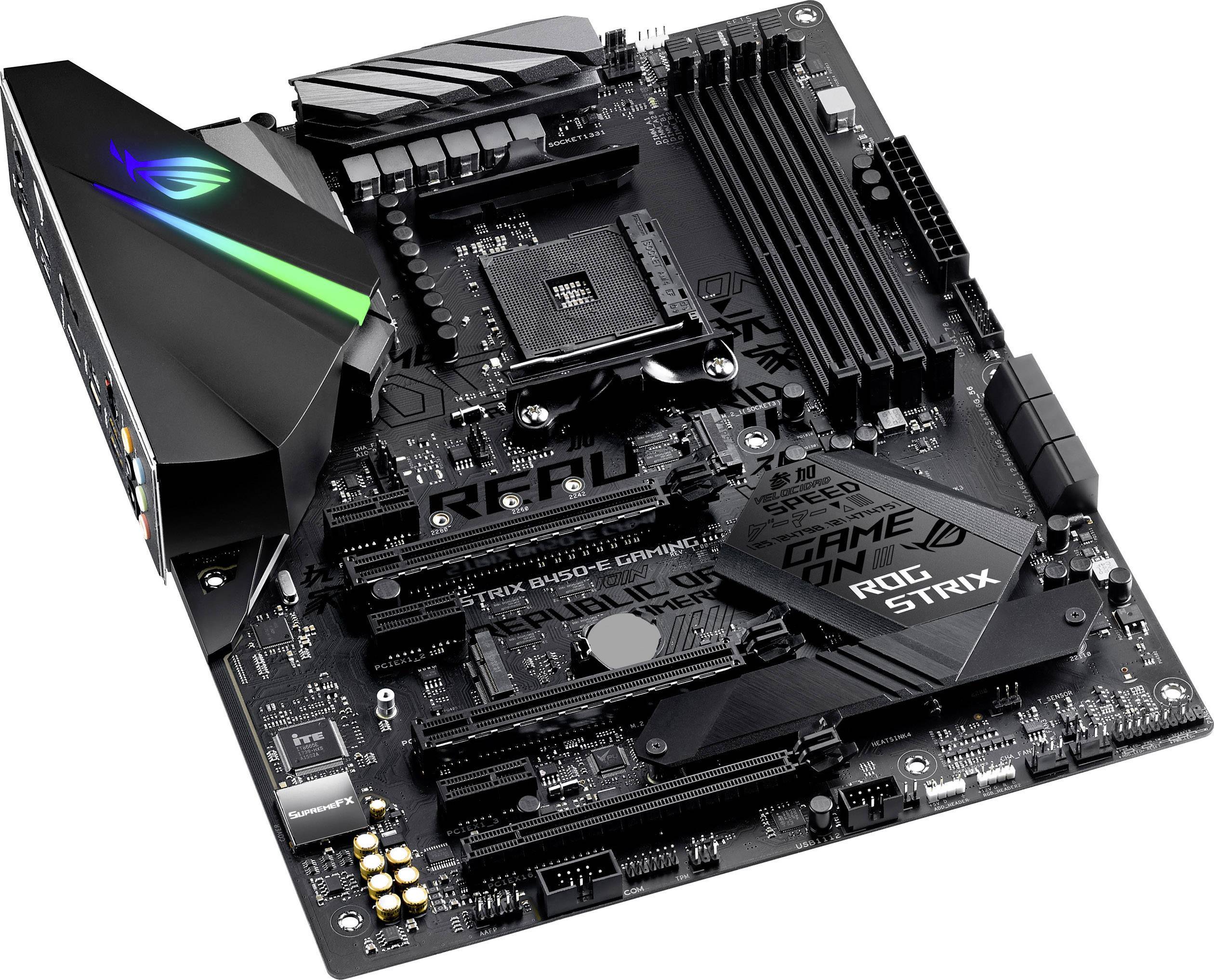 Asus ROG Strix B450-E Gaming Mainboard Sockel (PC) AMD AM4 Formfaktor (Details) ATX Mainboard-Chipsatz AMD® B450