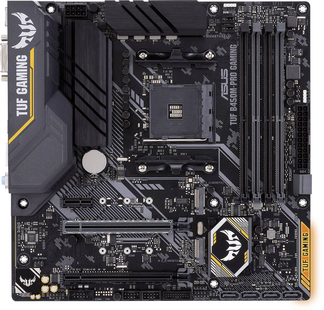 Asus TUF B450M-Pro Gaming Mainboard Sockel (PC) AMD® AM4 Formfaktor (Details) Micro-ATX Mainboard-Chipsatz AMD® B450