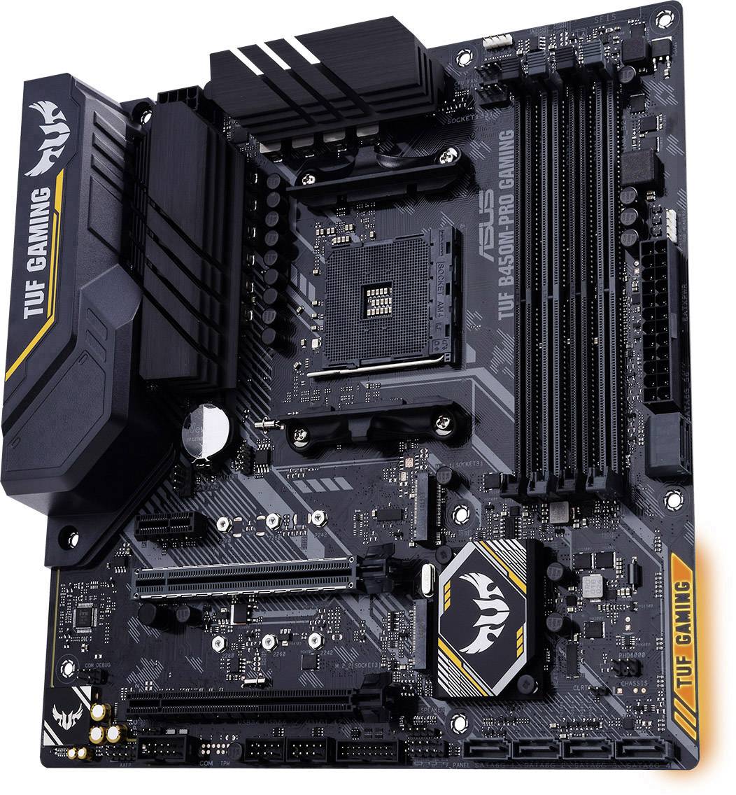 Asus TUF B450M-Pro Gaming Mainboard Sockel (PC) AMD® AM4 Formfaktor (Details) Micro-ATX Mainboard-Chipsatz AMD® B450
