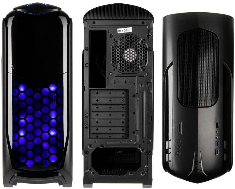 Kolink AVIATOR-GM Midi-Tower PC-Gehäuse Gunmetal, Schwarz Seitenfenster, Staubfilter, 1 vorinstallierter Lüfter, 2 Vorinstallierte LED Lüfter