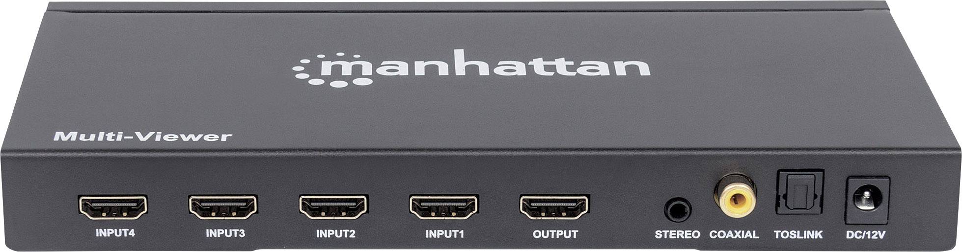 Manhattan 207881 4 Port HDMI-Switch mit Fernbedienung 1920 x 1080 Pixel