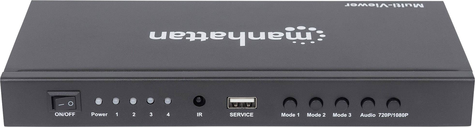 Manhattan 207881 4 Port HDMI-Switch mit Fernbedienung 1920 x 1080 Pixel
