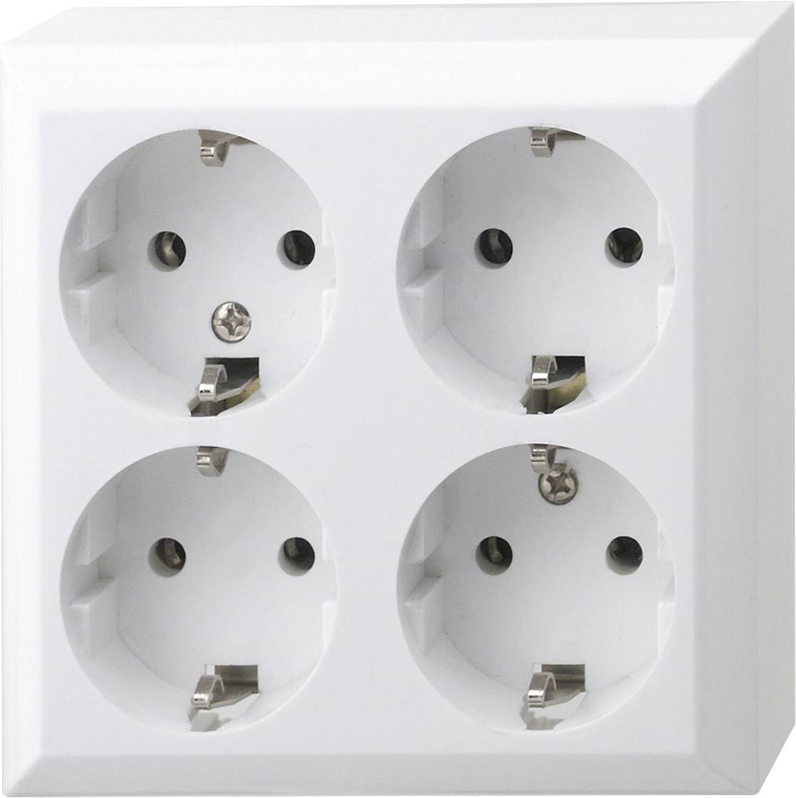 REV 4fach Komplett Steckdose Weiß 0510172555 1St.
