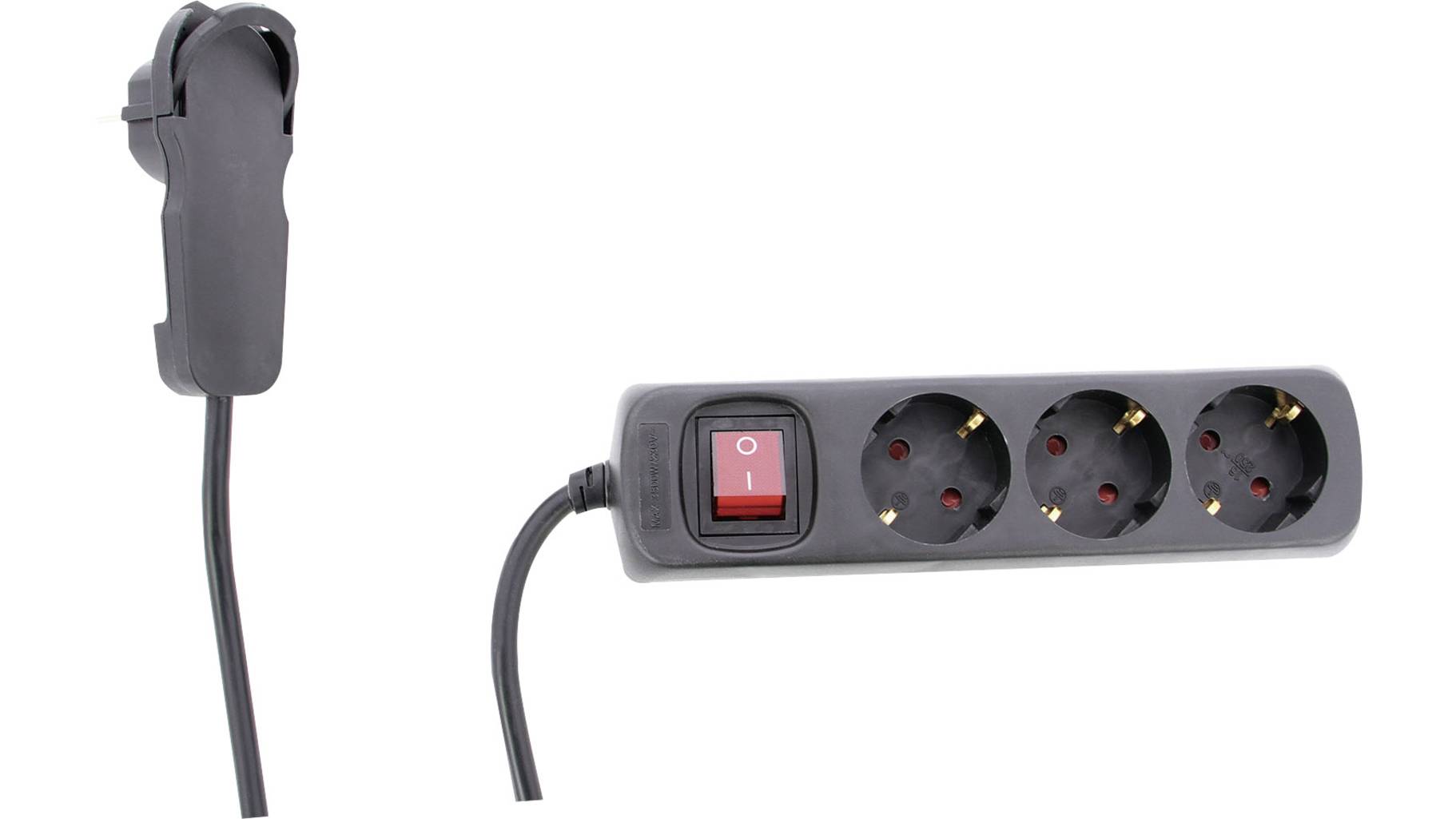 REV 0012326514 Steckdosenleiste mit Schalter 3fach Schwarz