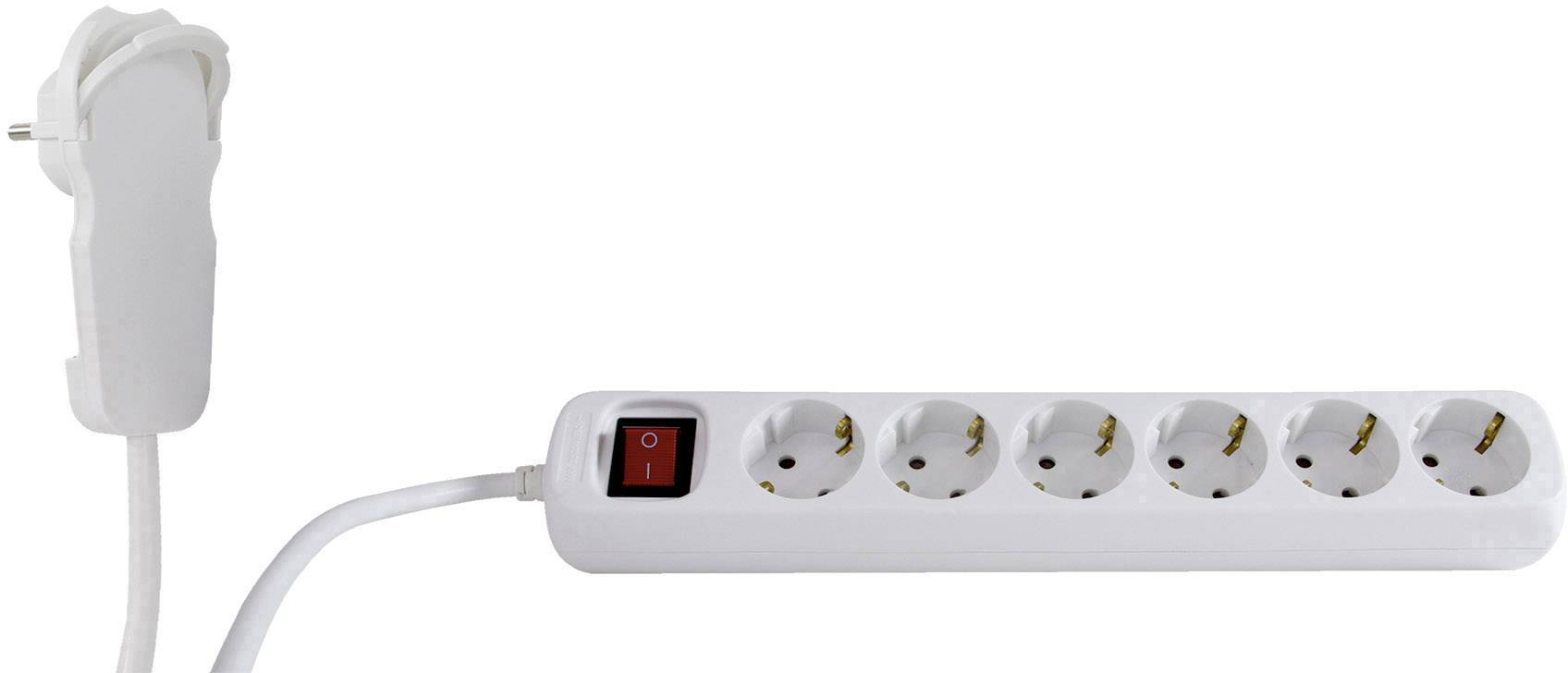 REV 0012626114-EF Steckdosenleiste mit Schalter 6fach Weiß Schutzkontakt 1 St.