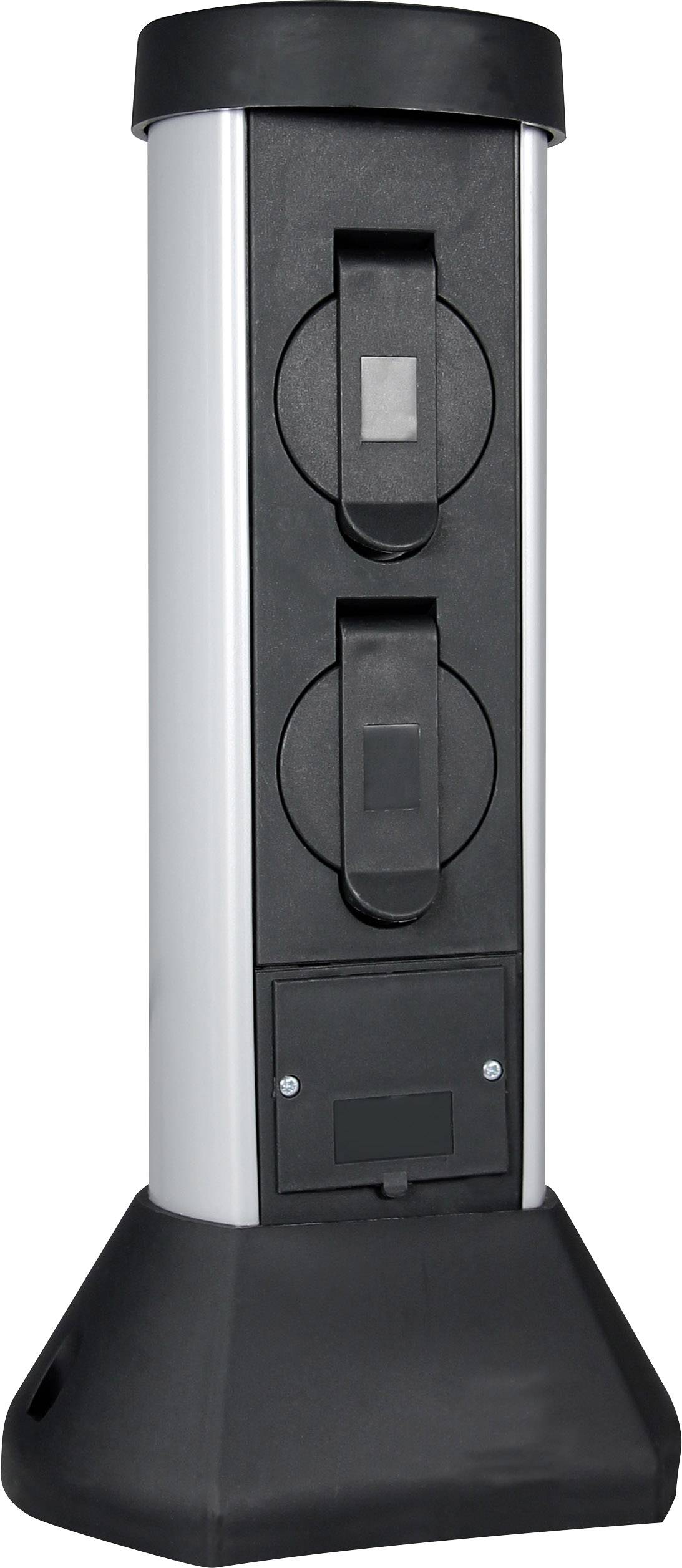 REV 0068200028 Gartensteckdose 2fach Silber/Anthrazit