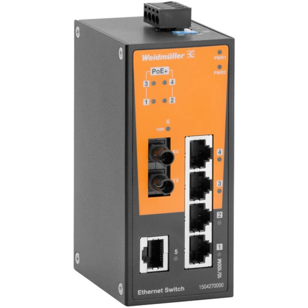 Weidmüller IE-SW-BL06T-1TX-4POE-1ST Industrial Ethernet Switch 10 / 100 MBit/s PoE-Funktion Weidmüller IE-SW-BL06T-1TX-4POE-1ST Industrial Ethernet Switch 10 / 100 MBit/s PoE-Funktion
