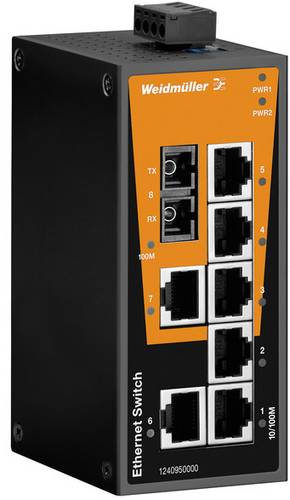 Weidmüller 1412080000 IE-SW-BL08T-7TX-1SC Industrial Ethernet Switch 10 / 100 MBit/s