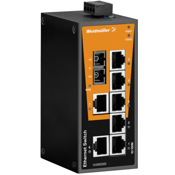 Weidmüller IE-SW-BL08T-7TX-1SC Industrial Ethernet Switch 10 / 100 MBit/s