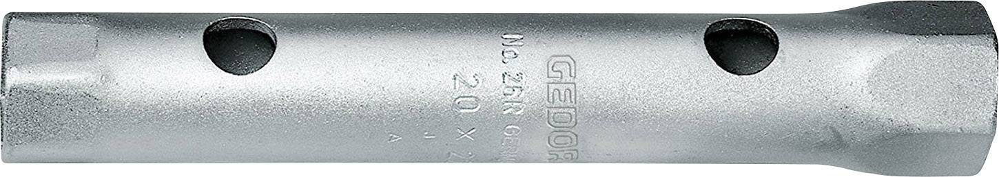 Metallschlüssel mit zwei Löchern, der für Rohrmuttern verwendet wird. Markierungen '20 x 30' und 'GEDORE' sind sichtbar.