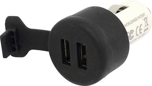 BAAS USB-Doppellader, 3,3A mit patentierter Spritzschutzkappe Belastbarkeit Strom max.=3.3A