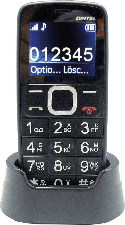 Switel M170Bravo Senioren-Handy SOS Taste, mit Ladestation Schwarz