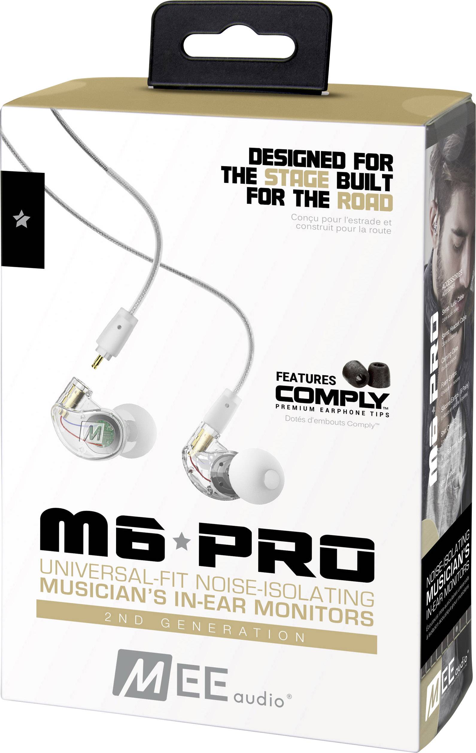 MEE audio M6 PRO Kopfhörer In Ear Headset, Noise Cancelling, Schweißresistent Transparent