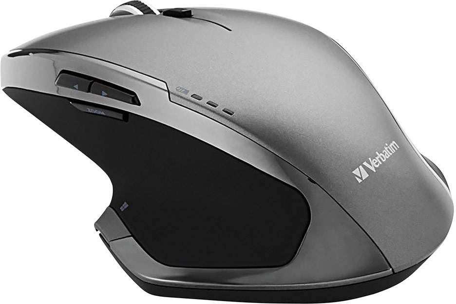 Verbatim Deluxe Ergonomische Maus Funk Optisch Grau (metallic) 8 Tasten 1600 dpi Ergonomisch