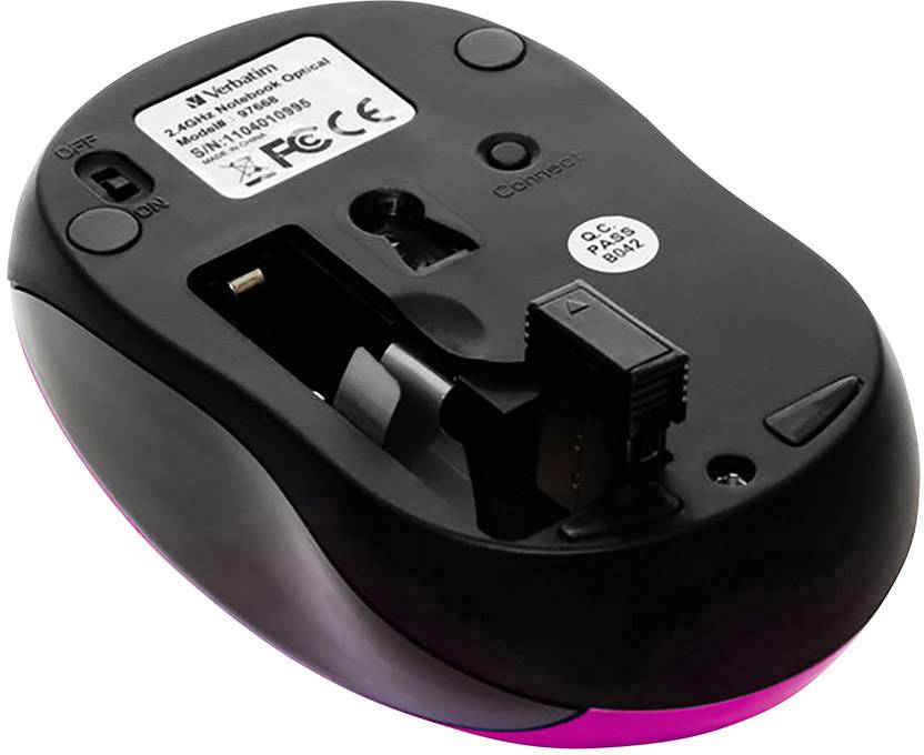 Verbatim Go Nano Maus Funk Optisch Pink 3 Tasten 1600 dpi