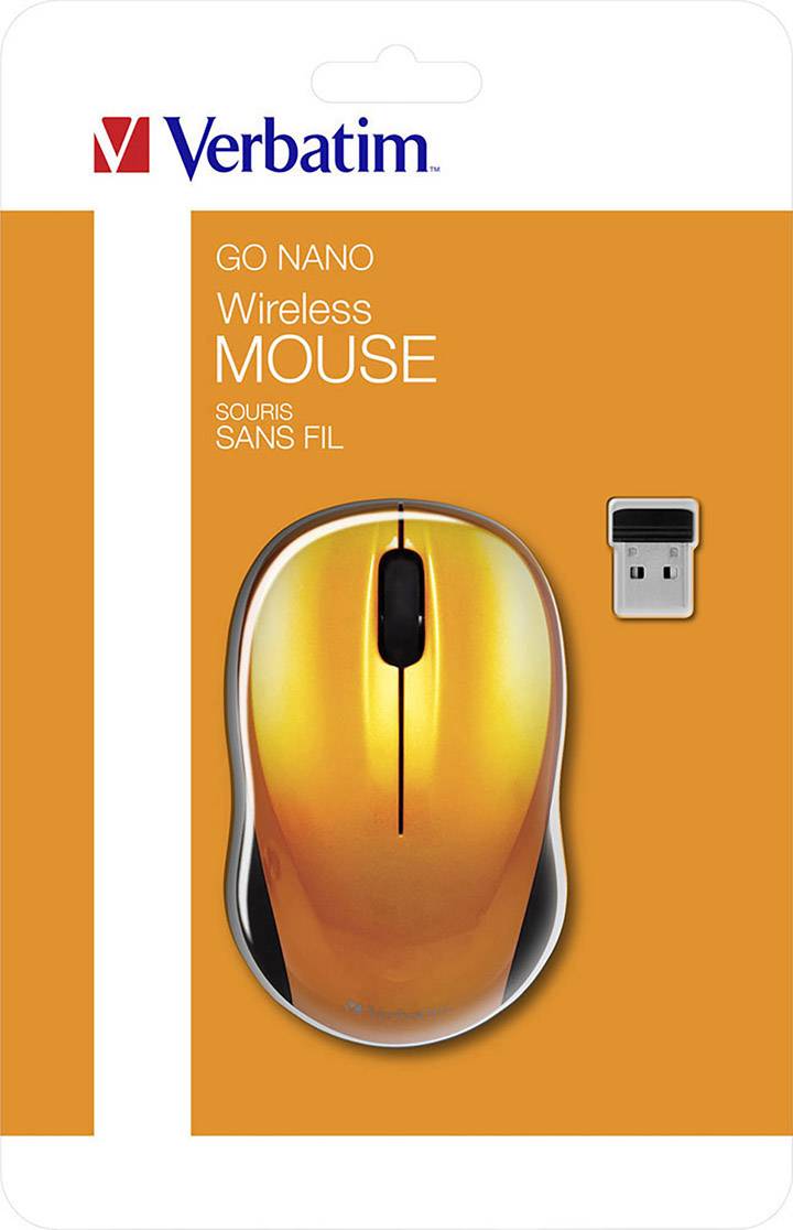 Verbatim Go Nano Maus Funk Optisch Orange 3 Tasten 1600 dpi