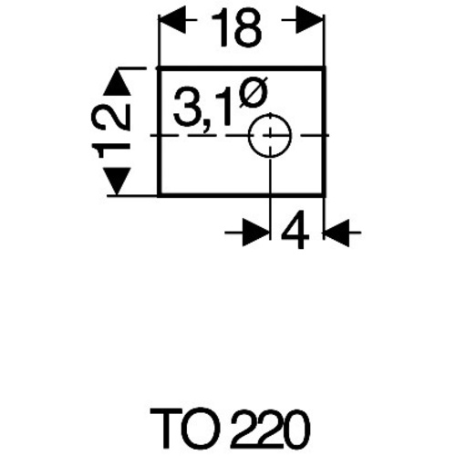 Fischer Elektronik GS 220 P Rondelle de mica (L x l) 18 mm x 12 mm Adapté pour (type de boîtier (semi-conducteurs)) TO-220