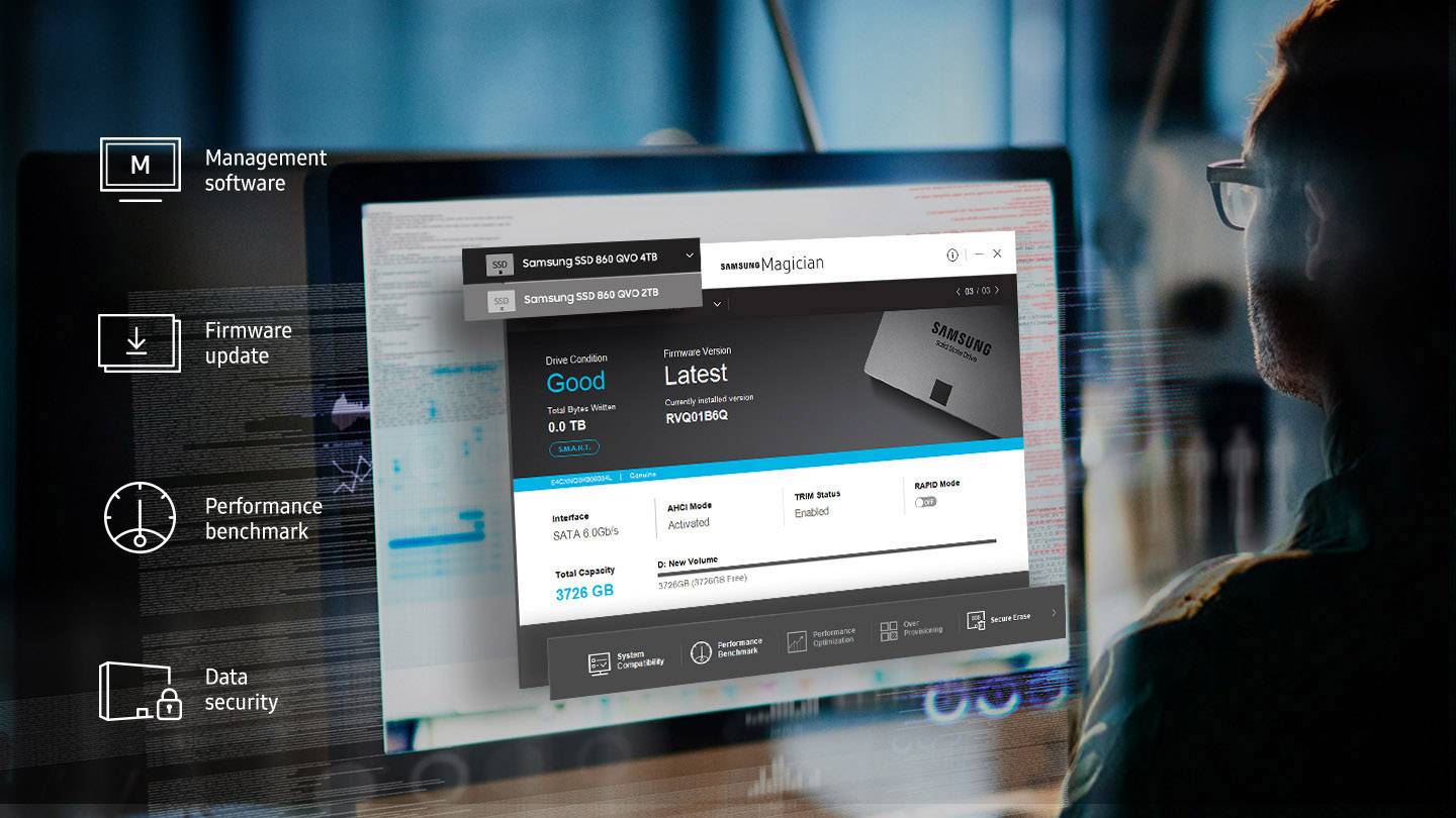 Samsung 860 QVO 2 TB Interne SATA SSD 6.35 cm (2.5 Zoll) SATA 6 Gb/s Retail MZ-76Q2T0BW