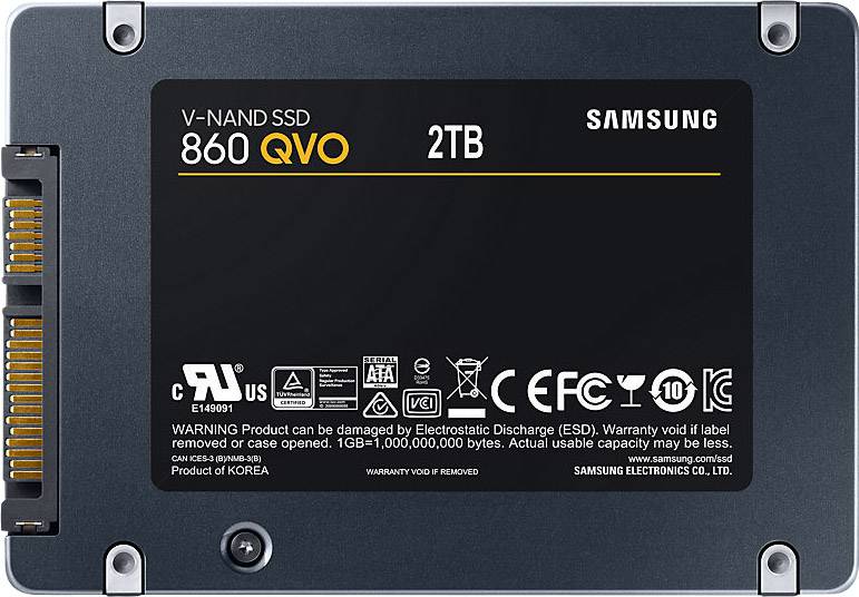 Samsung 860 QVO 2 TB Interne SATA SSD 6.35 cm (2.5 Zoll) SATA 6 Gb/s Retail MZ-76Q2T0BW