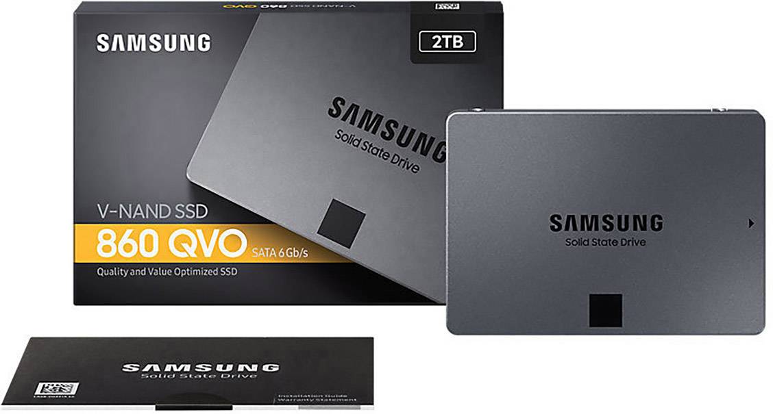 Samsung 860 QVO 2 TB Interne SATA SSD 6.35 cm (2.5 Zoll) SATA 6 Gb/s Retail MZ-76Q2T0BW