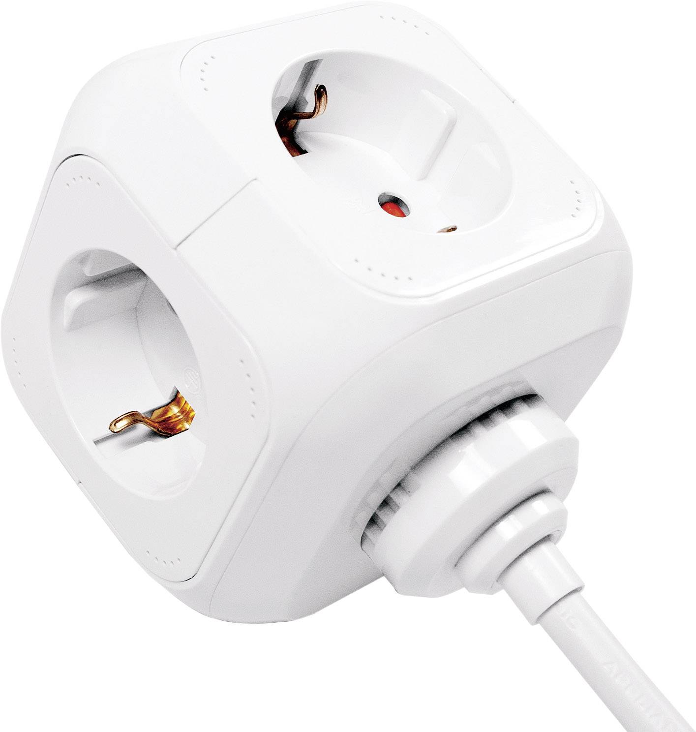 LogiLink LPS227 Steckdosenwürfel 4fach Weiß Schutzkontakt 1St.