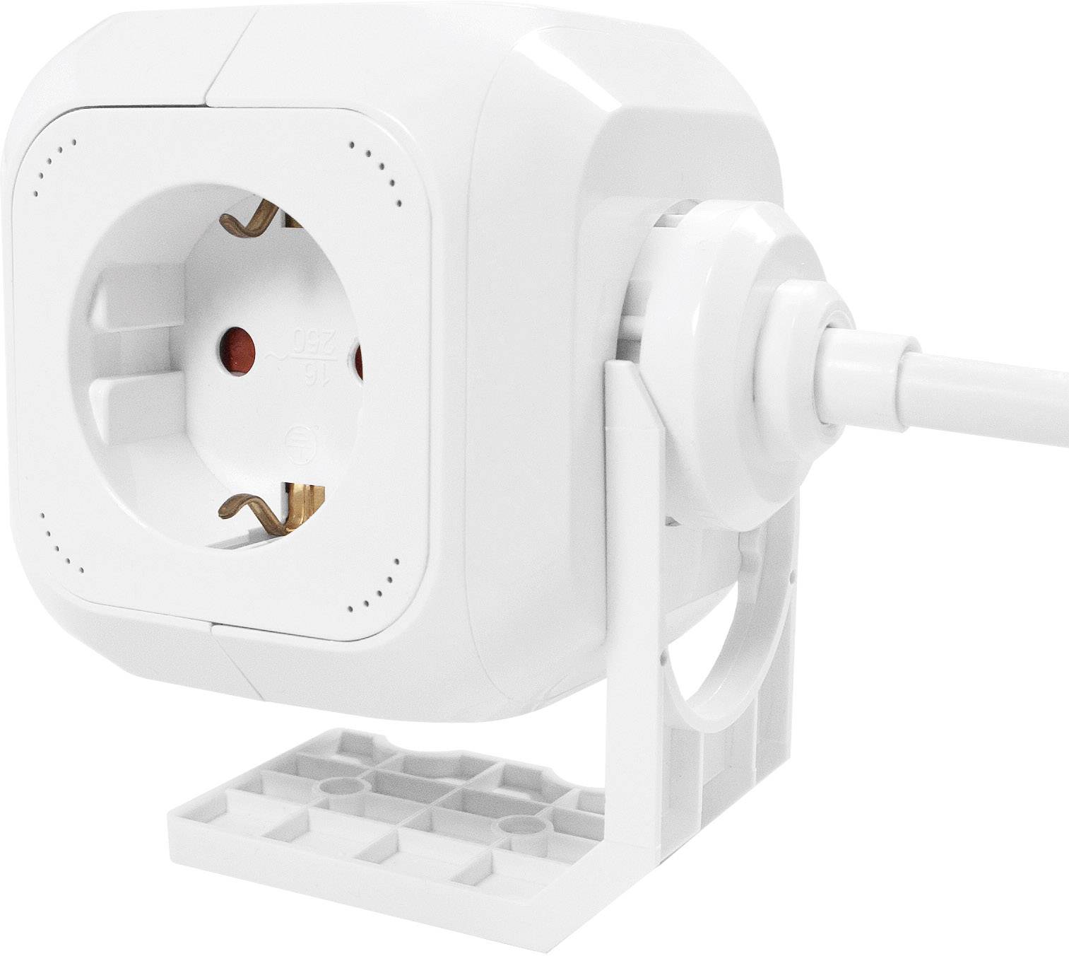 LogiLink LPS227 Steckdosenwürfel 4fach Weiß Schutzkontakt 1St.