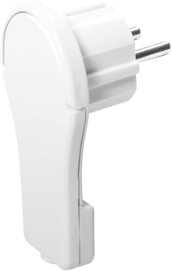 LogiLink LPS228 Schutzkontakt-Flachstecker Kunststoff mit Aussteckhilfe 230V Weiß IP20
